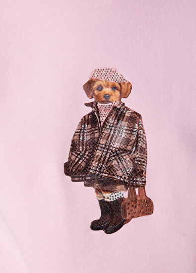 Beymen Club Pembe Taşlı Köpek Baskılı Sweatshirt - 6