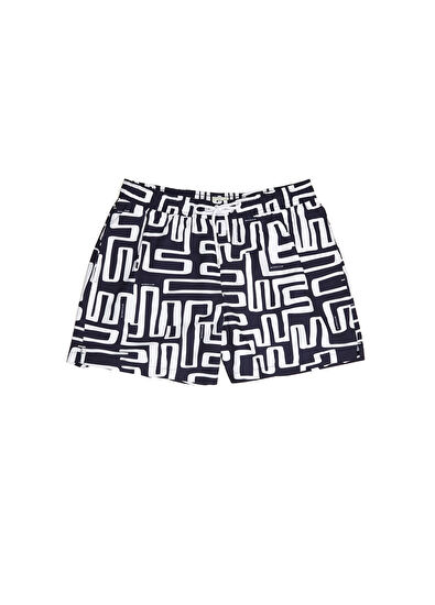 Beymen Club Navy Blue Geometric Patterned Swimsuit - 7