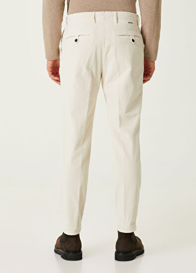 Incotex Beyaz Kadife Pantolon - 3