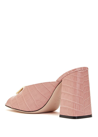 VLogo Pembe Kadın Deri Terlik - Görsel 4