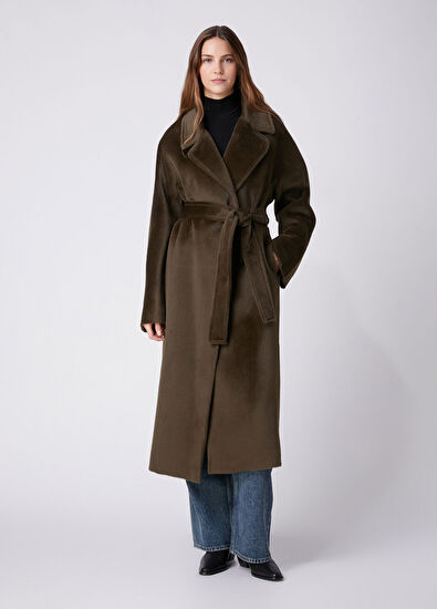 Beymen Club Dark Khaki Wool Coat - 3