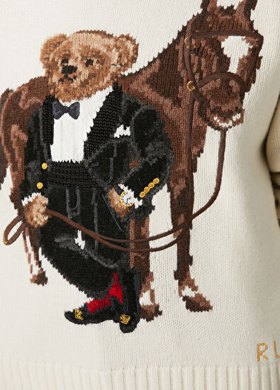 Polo Bear Krem Yün Kazak - Görsel 7