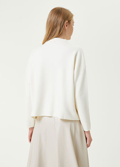 Beymen Club Kırık Beyaz Dik Yaka Kısa Basic Kazak - 6