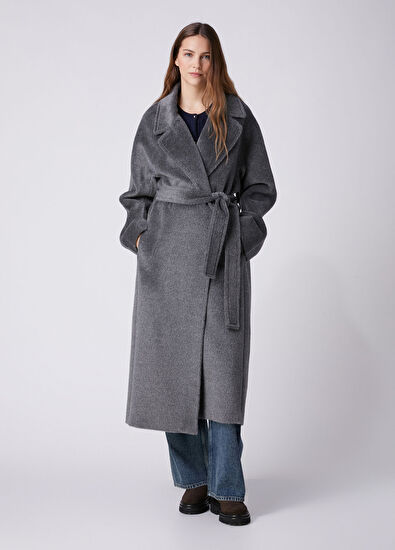 Beymen Club Dark Grey Double-Breasted Coat - 4