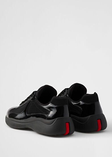 Prada America's Cup Black Patent Leather & Technical Fabric Men's Sneakers - 5