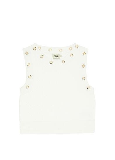 Beymen Club Off White Knit Tank Top - 7