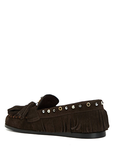 Beymen Club Kahverengi Troklu Püsküllü Kadın Deri Driver - 3