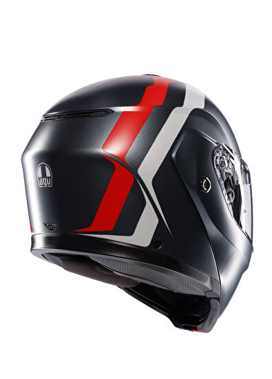 Agv Streetmodular Resı Matt Grey Silver Red Çene Açılır Motosiklet Kaskı - 6