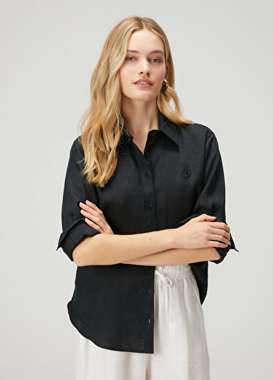 Beymen Club Siyah Keten Gömlek - 5