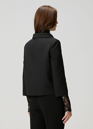 VGold Siyah Yün Ceket - Görsel 6