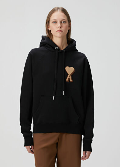 Siyah Kapüşonlu Sweatshirt - Görsel 5