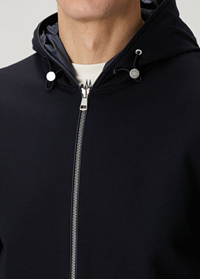 Moncler Navy Blue Hooded Sweatshirt - 5