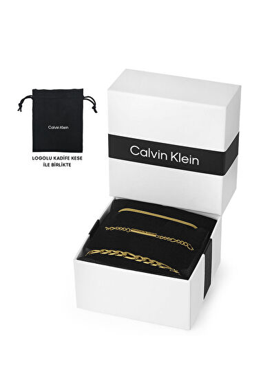 CKJ35700022 Altın Rengi Çelik Unisex Bileklik Seti - Görsel 6