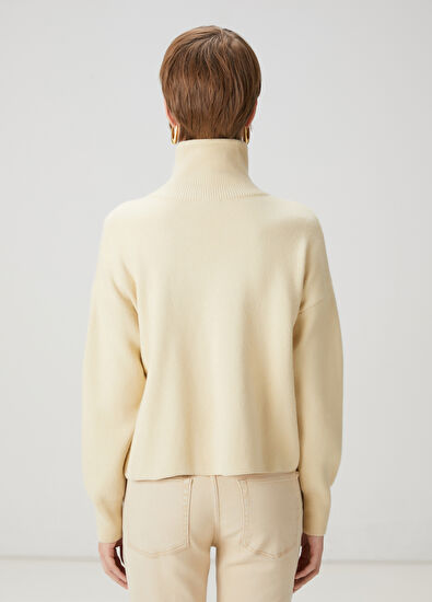 Beymen Club Cream Logo Short Cardigan - 4