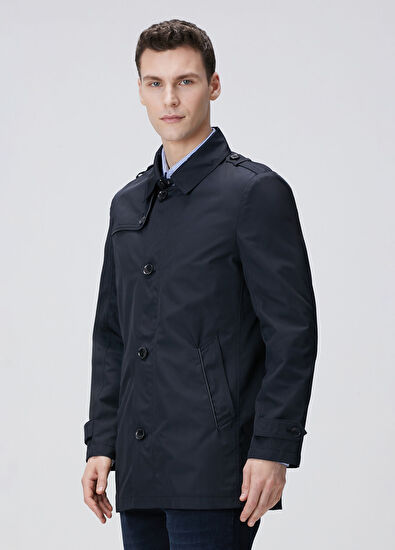 Network Lacivert Pardösü - 4