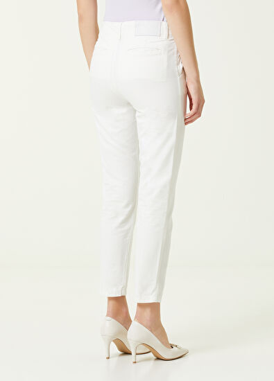 Beymen Club Beyaz Normal Bel Dar Paça Pantolon - 5