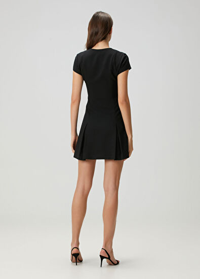 Siyah Mini Elbise - Görsel 7