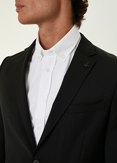 Beymen Club Drop 6 Siyah Klasik İnce Yün Takım Elbise - 5