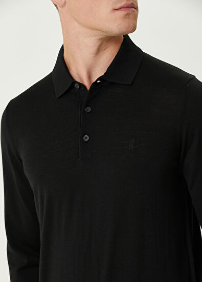 Beymen Club Siyah Polo Yaka Kaz Logolu Yün Triko - 6