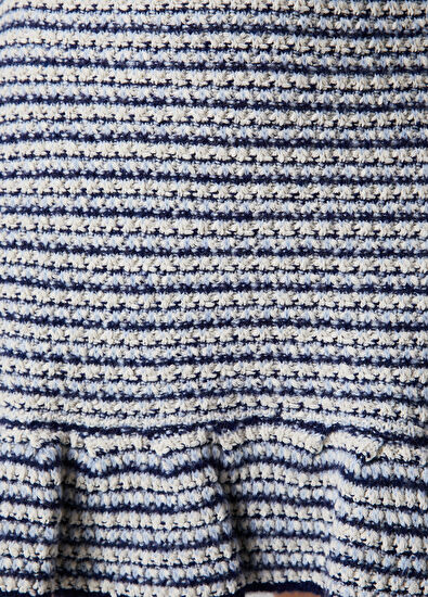 Beymen Club Lacivert Beyaz Çizgili Mini Etek - 5