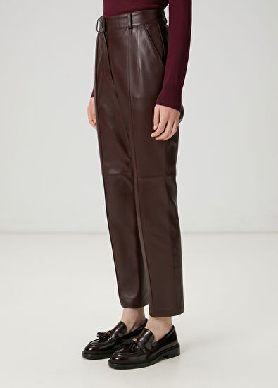 Beymen Club Bordo Deri Pantolon - 5
