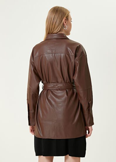 Beymen Club Konyak Kemerli Suni Deri Dış Gömlek - 6