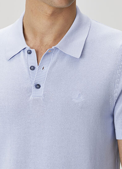 Beymen Club Mavi Polo Yaka Kısa Kollu Triko - 6