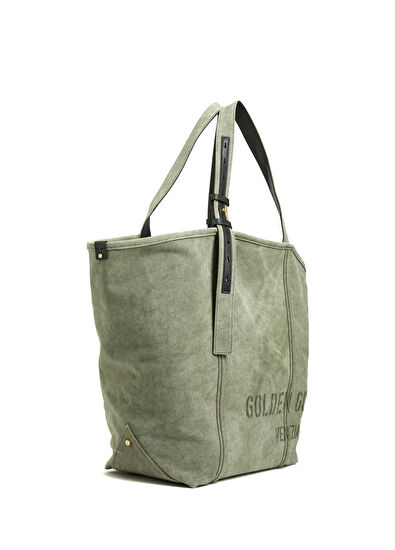 Golden Goose Dark Green Logo Printed Shopping Bag - 3