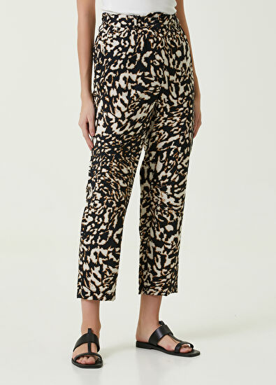 Beymen Club Black Leopard Print Pants - 3