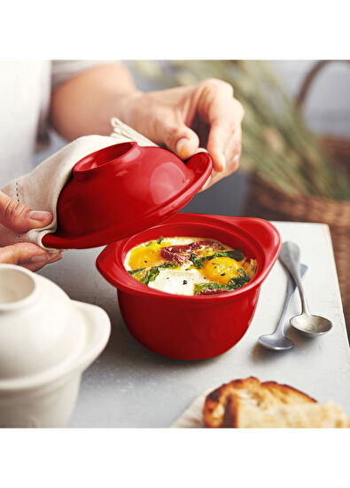 Emile Henry Red Burgundy Ceramic Egg Baking Dish 11 cm - 5