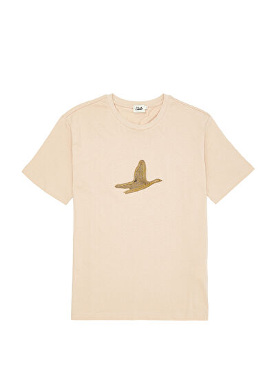 Beymen Club Deve Tüyü Taşlı Kuş Detaylı T-shirt - 7