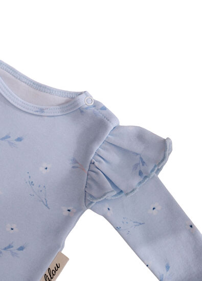 Lilou Atelier Fleury Light Blue Baby Girl Organic Cotton Bodysui - 5