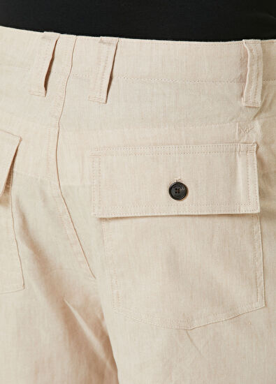 Michael Kors Bej Keten Bermuda - 5