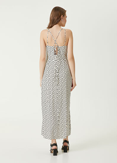 Beymen Club Ecru Polka Dot Midi Wrap Dress - 6