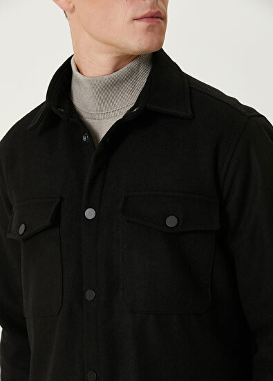 Beymen Club Black Wool Overshirt - 4