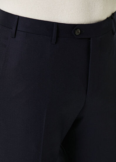 Corneliani Regular Fit Lacivert Yün Pantolon - 4