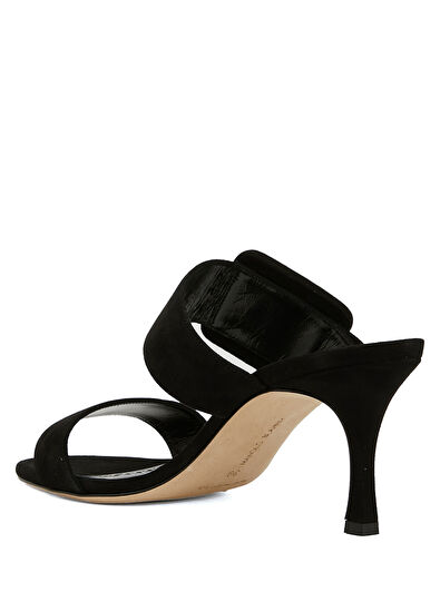 Manolo Blahnik Gable Siyah Kadın Süet Terlik - 3