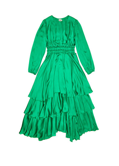 Beymen Club Yeşil Maksi Abiye Elbise - 7