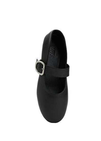 Beymen Club Mary Jane Black Women's Leather Ballet Flats - 4
