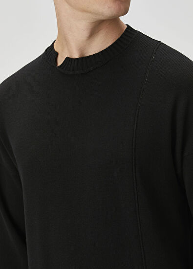 Isabel Benenato Siyah Yıpratma Detaylı Kazak - 5