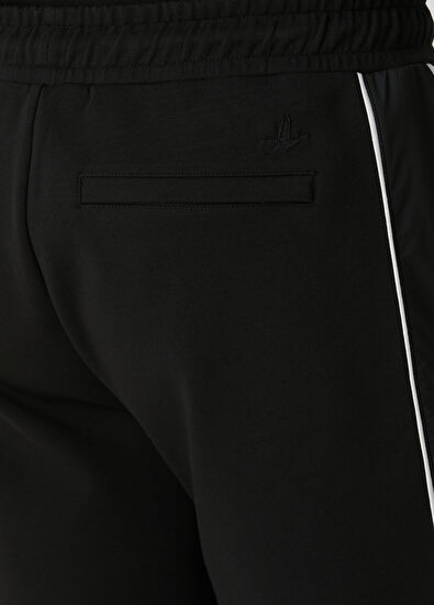 Beymen Club Black Waist Corded Contrast Piping Jersey Shorts - 5