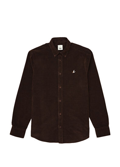 Beymen Club Comfort Fit Brown Velvet Shirt - 7