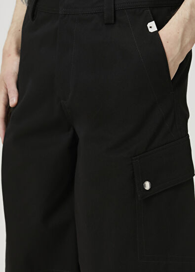 Off-White Siyah Kargo Bermuda - 4