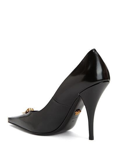 Versace Siyah Deri Stiletto - 3