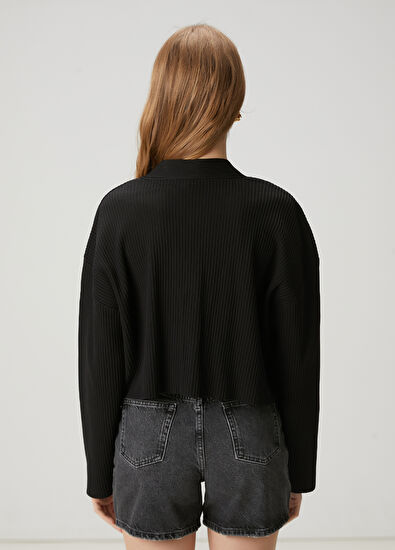 Beymen Club Siyah Crop Hırka - 6