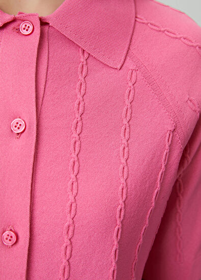 Beymen Club Pembe Saç Örgü Crop Hırka - 7