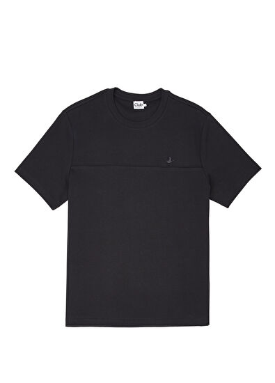Beymen Club Relaxed Fit Navy Blue Ribbed Detail T-shirt - 5