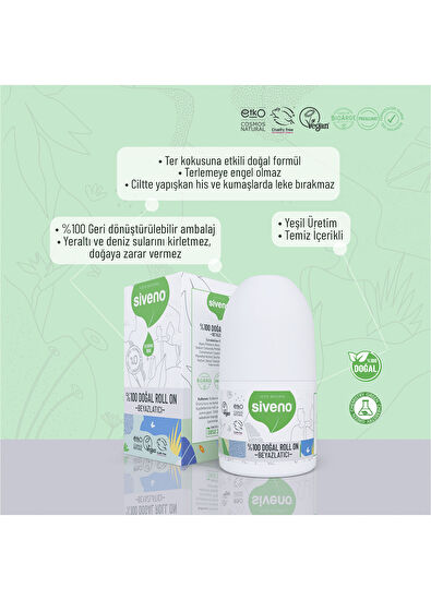 Siveno Natural Whitening Deodorant Herbal Vegan Roll On 50 ml - 7