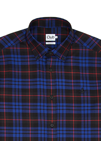 Beymen Club Comfort Fit Sax Blue Plaid Shirt - 7