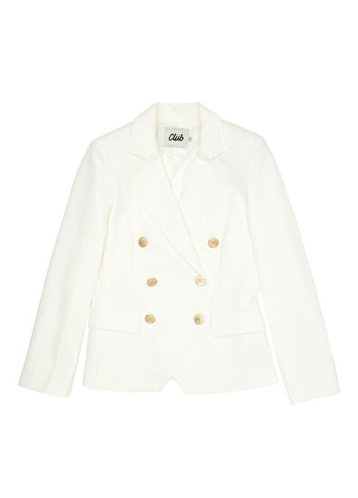 Beymen Club Off White Double Breasted Blazer - 7